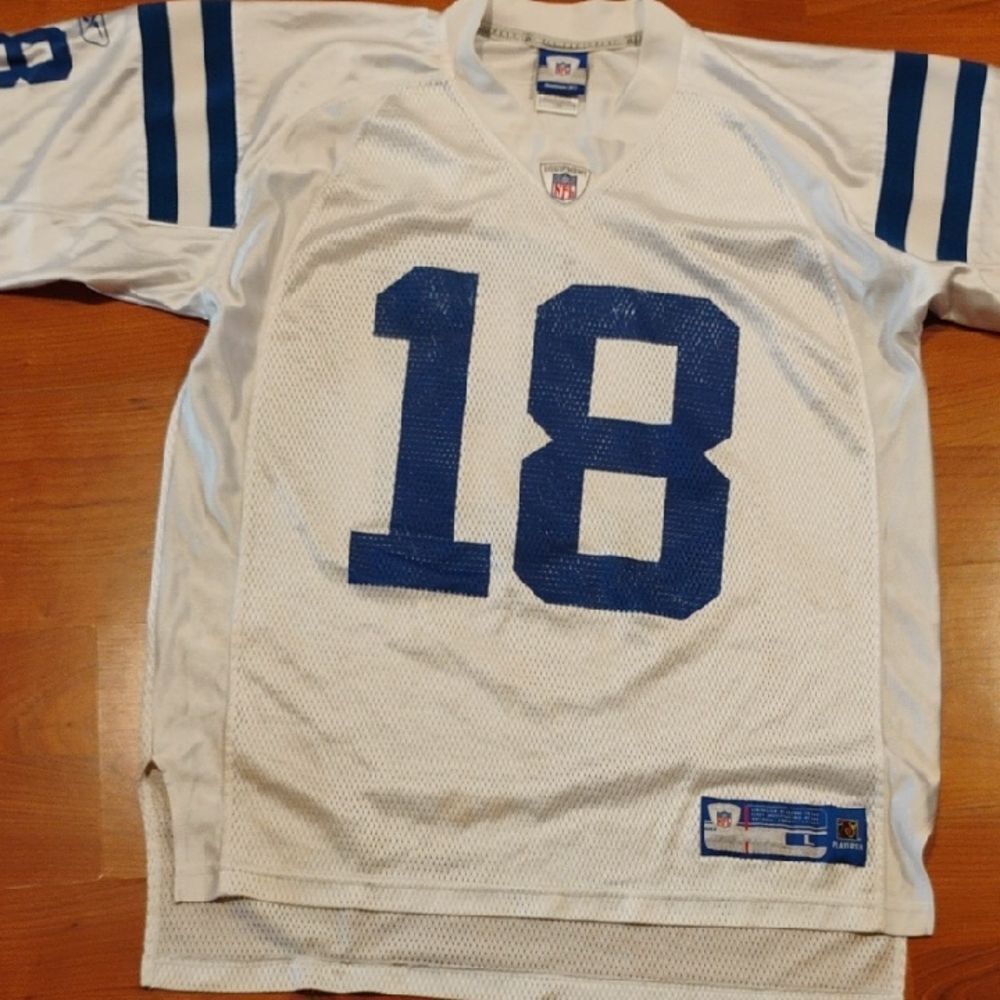Reebok White NFL #18 Manning Jersey